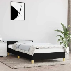 vidaXL Cadre de lit avec tête de lit sans matelas 80x200 cm tissu