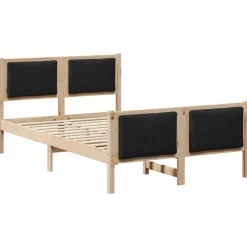vidaXL Cadre de lit avec tête de lit Noir 120 x 200 cm tissu