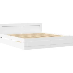 Lits & Accessoires-vidaXL Cadre de lit avec tête de lit sans matelas 200x200 cm Blanc