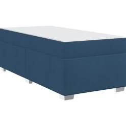 Lits & Accessoires-vidaXL Cadre de lit avec matelas 80 x 200 cm tissu Bleu
