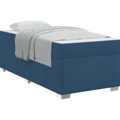 Lits & Accessoires-vidaXL Cadre de lit avec matelas 80 x 200 cm tissu Bleu