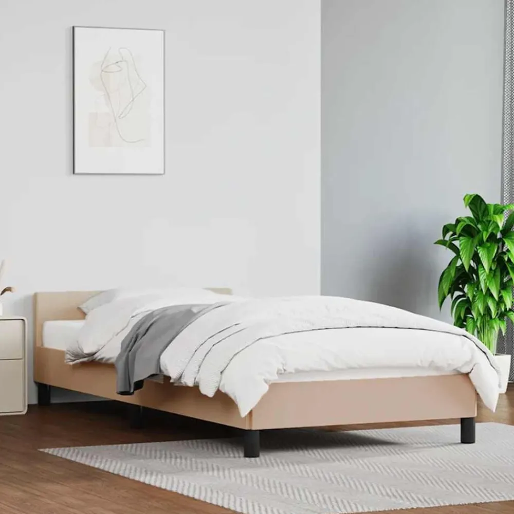 Lits & Accessoires-vidaXL Cadre de lit avec tête de lit sans matelas 80x200 cm Cappuccino