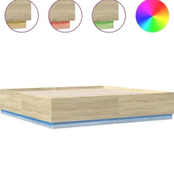 vidaXL Cadre de lit avec LED sans matelas chêne sonoma 200x200 cm