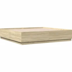 vidaXL Cadre de lit avec LED sans matelas chêne sonoma 200x200 cm