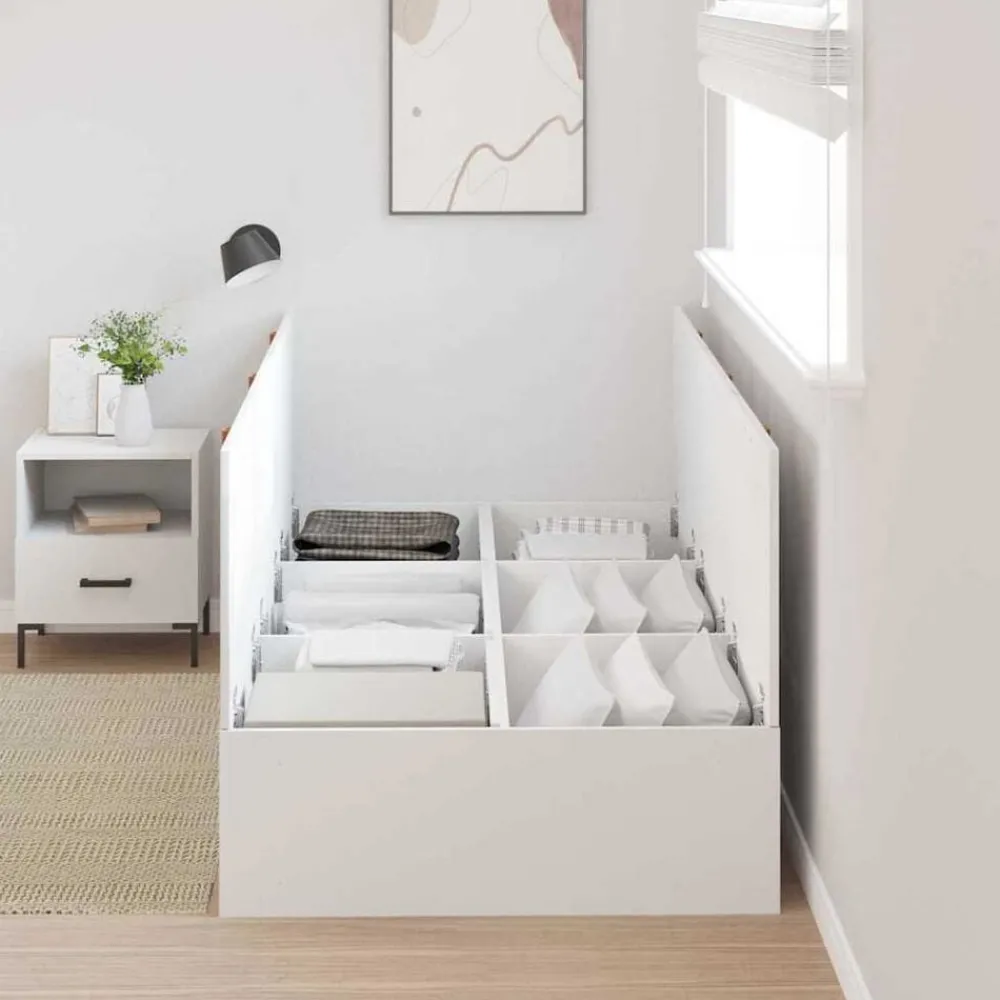 vidaXL Cadre de lit avec rangement 80 x 200 cm Bois d'ingénierie