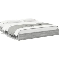 Lits & Accessoires-vidaXL Cadre de lit avec tiroirs sans matelas 200x200 cm Sonoma gris