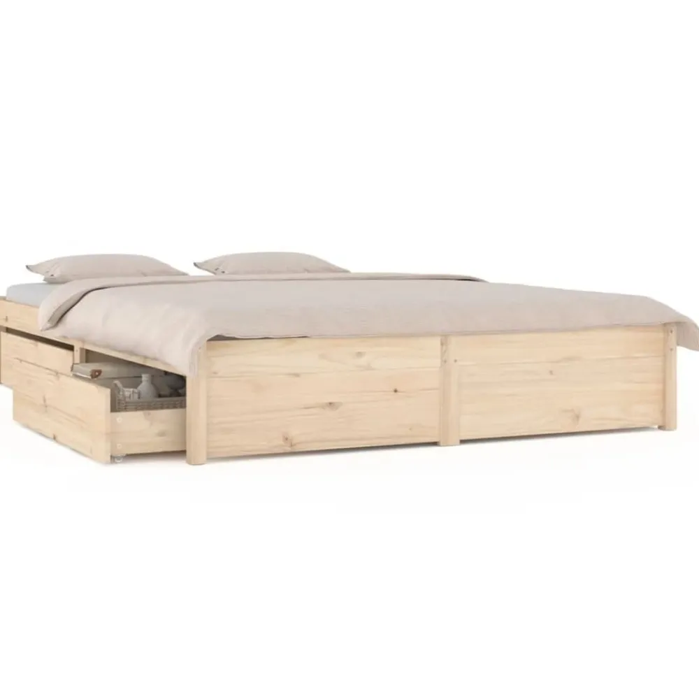 vidaXL Cadre de lit avec tiroirs 140x190 cm Double