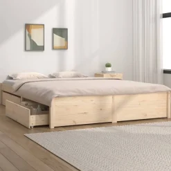 vidaXL Cadre de lit avec tiroirs 140x190 cm Double