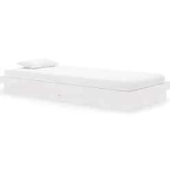 Lits & Accessoires-vidaXL Cadre de lit Bois massif 90x200 cm Blanc