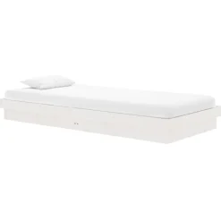 Lits & Accessoires-vidaXL Cadre de lit Bois massif 90x200 cm Blanc