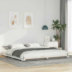 vidaXL Cadre de lit 200 x 200 cm Pin massif