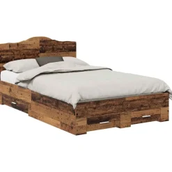 Lits & Accessoires-vidaXL Cadre de lit 120 x 190 cm Bois d'ingénierie Bois ancien