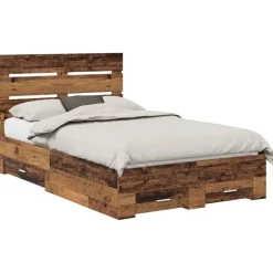 Ensembles De Meubles-vidaXL Cadre de lit 120 x 190 cm Bois d'ingénierie Bois ancien