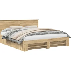 Ensembles De Meubles-vidaXL Cadre de lit Chêne Sonoma 200 x 200 cm Bois d'ingénierie Chêne sonoma