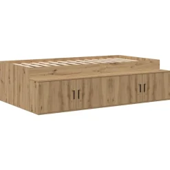 Lits & Accessoires-vidaXL Cadre de lit Chêne artisanal 90 x 200 cm Bois d'ingénierie chêne artisanal