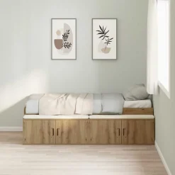 Lits & Accessoires-vidaXL Cadre de lit Chêne artisanal 90 x 200 cm Bois d'ingénierie ch&ecirc;ne artisanal