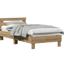 vidaXL Cadre de lit Chêne artisanal 203 x 95 x 70 cm Bois d'ingénierie