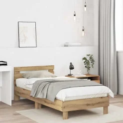 vidaXL Cadre de lit Chêne artisanal 203 x 95 x 70 cm Bois d'ingénierie