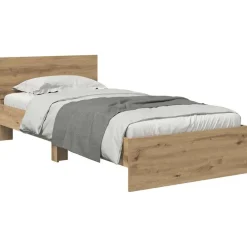 Lits & Accessoires-vidaXL Cadre de lit Chêne artisanal 100 x 200 cm Bois d'ingénierie ch&ecirc;ne artisanal