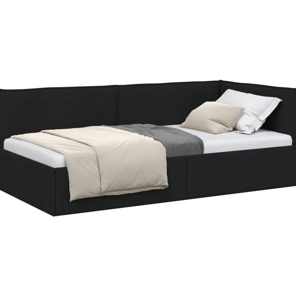 vidaXL Cadre de lit d'angle avec tête de lit 80 x 200 cm tissu