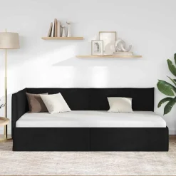 vidaXL Cadre de lit d'angle avec tête de lit 80 x 200 cm tissu