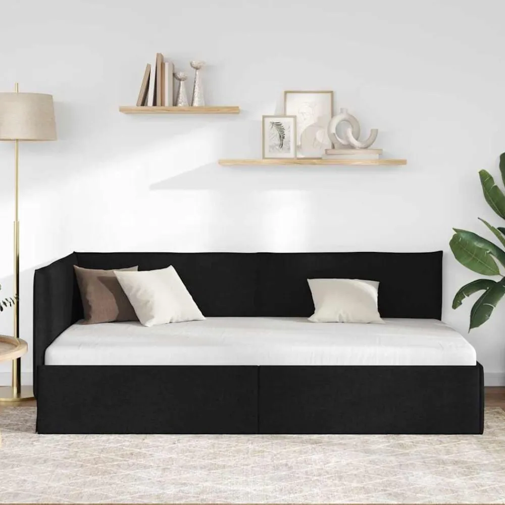 vidaXL Cadre de lit d'angle avec tête de lit 80 x 200 cm tissu