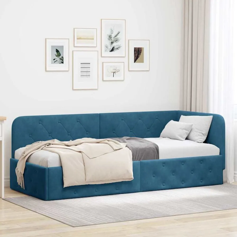 vidaXL Cadre de lit d'angle 80 x 200 cm Velours