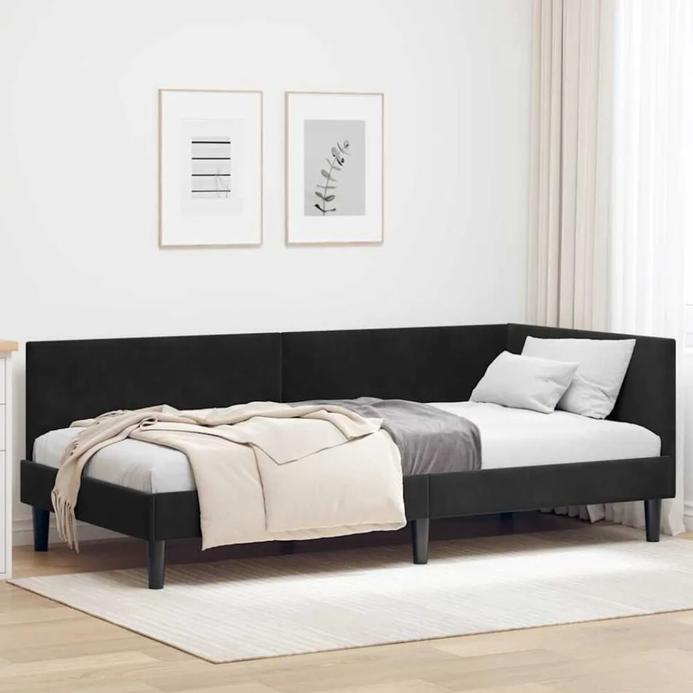 vidaXL Cadre de lit d'angle 80 cm x 200 cm Velours
