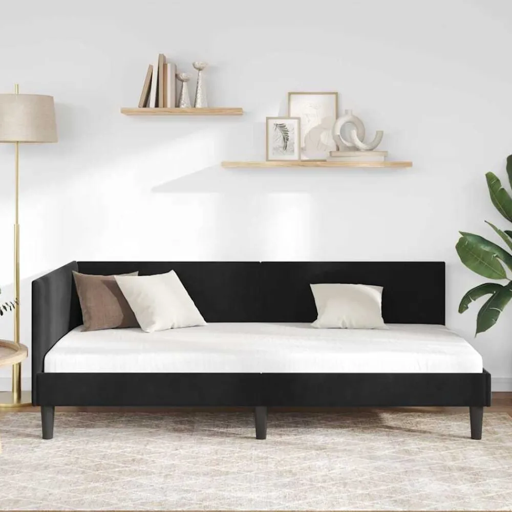 vidaXL Cadre de lit d'angle 80 cm x 200 cm Velours