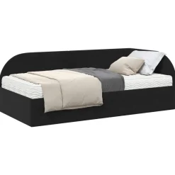 vidaXL Cadre de lit d'angle avec matelas 2 pcs Velours