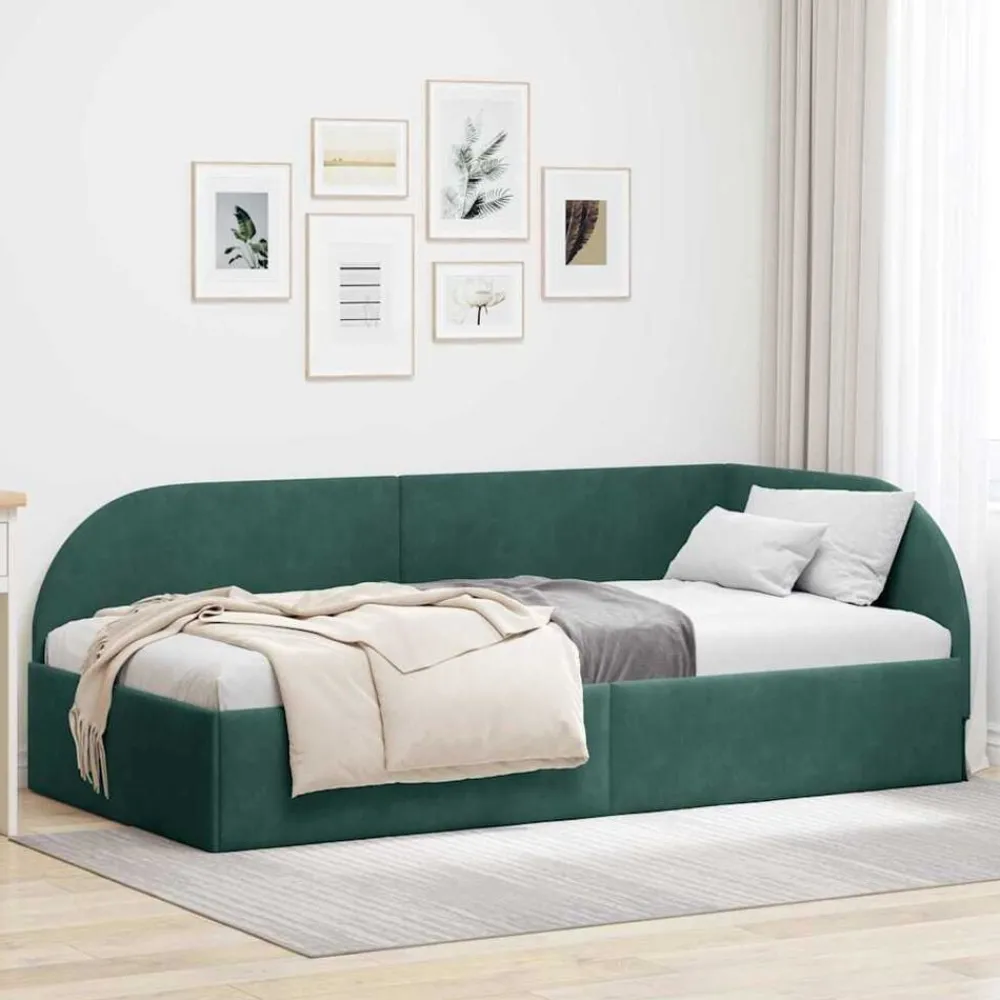 vidaXL Cadre de lit d'angle 80 cm x 200 cm Velours
