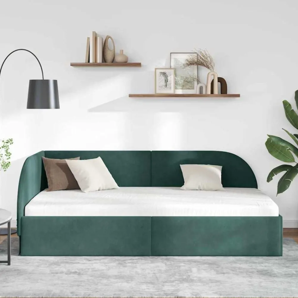 vidaXL Cadre de lit d'angle 80 cm x 200 cm Velours