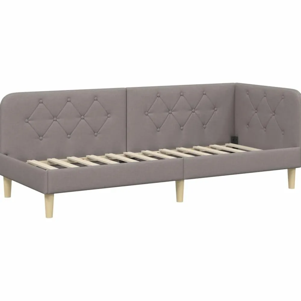 Lits & Accessoires-vidaXL Cadre de lit d'angle 80 x 200 cm tissu Taupe