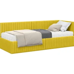 vidaXL Cadre de lit d'angle avec matelas 2 pcs Velours