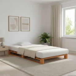 vidaXL Cadre de lit de palette sans matelas 90x200 cm bois massif