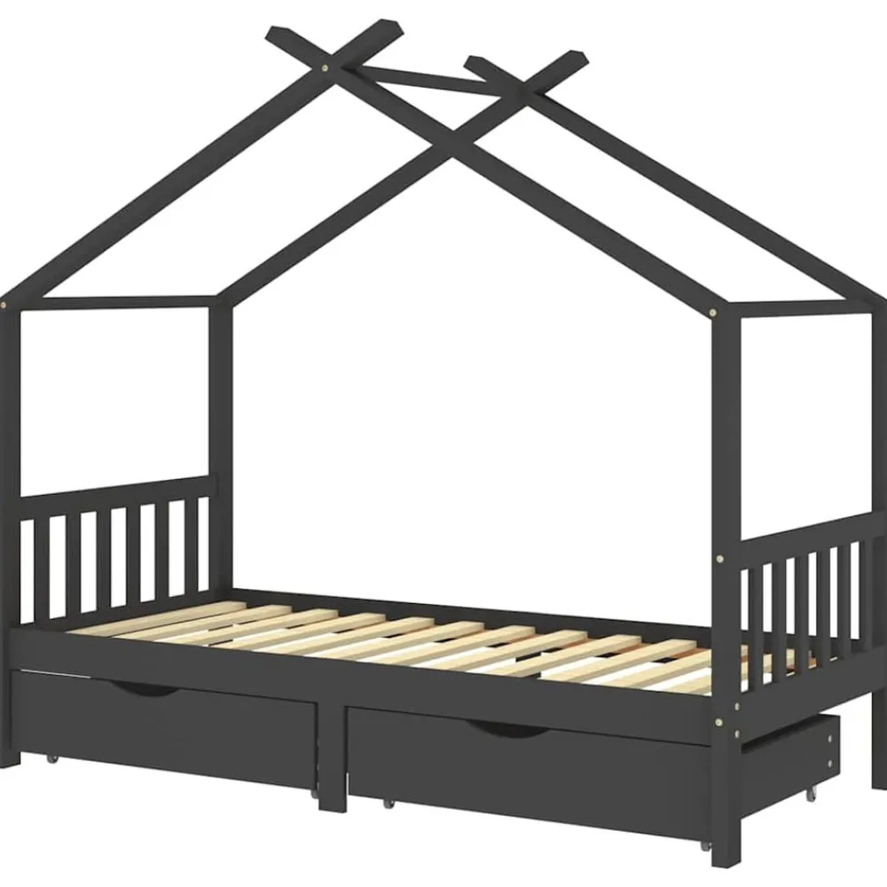 vidaXL Cadre de lit d'enfant avec tiroirs Pin 90x200 cm
