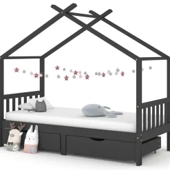 vidaXL Cadre de lit d'enfant avec tiroirs Pin 90x200 cm