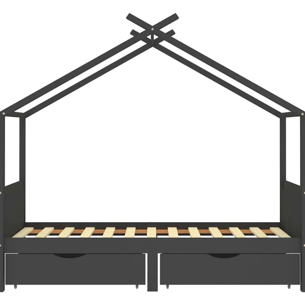 vidaXL Cadre de lit d'enfant avec tiroirs Pin 90x200 cm