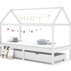 vidaXL Cadre de lit d'enfant avec tiroirs Pin massif 90x200 cm