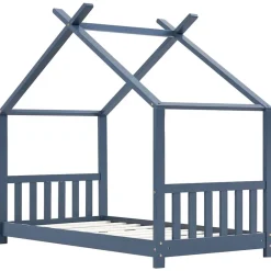 Mobilier Pour Bébés & Tout-Petits-vidaXL Cadre de lit d'enfant Bois de pin massif 70x140 cm Gris