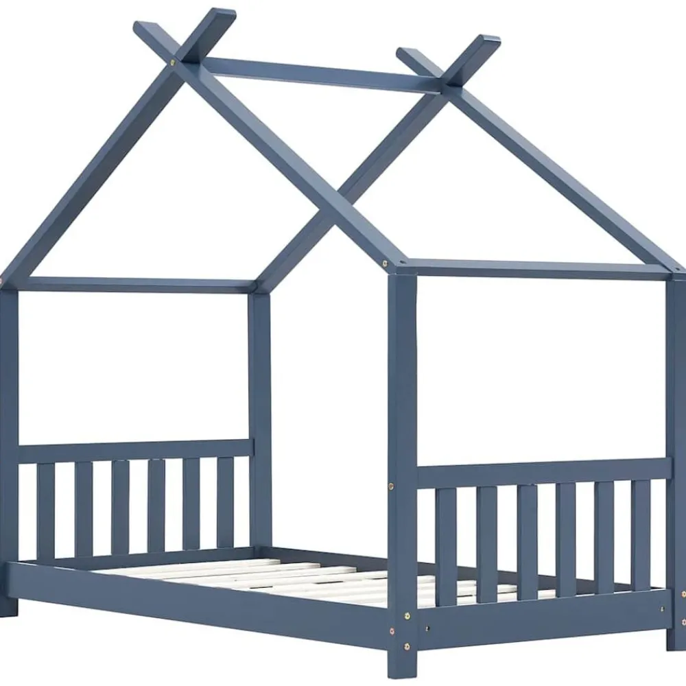 Mobilier Pour Bébés & Tout-Petits-vidaXL Cadre de lit d'enfant Bois de pin massif 70x140 cm Gris