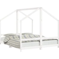Mobilier Pour Bébés & Tout-Petits-vidaXL Cadre de lit d'enfant 2x(80x200) cm bois de pin massif Blanc