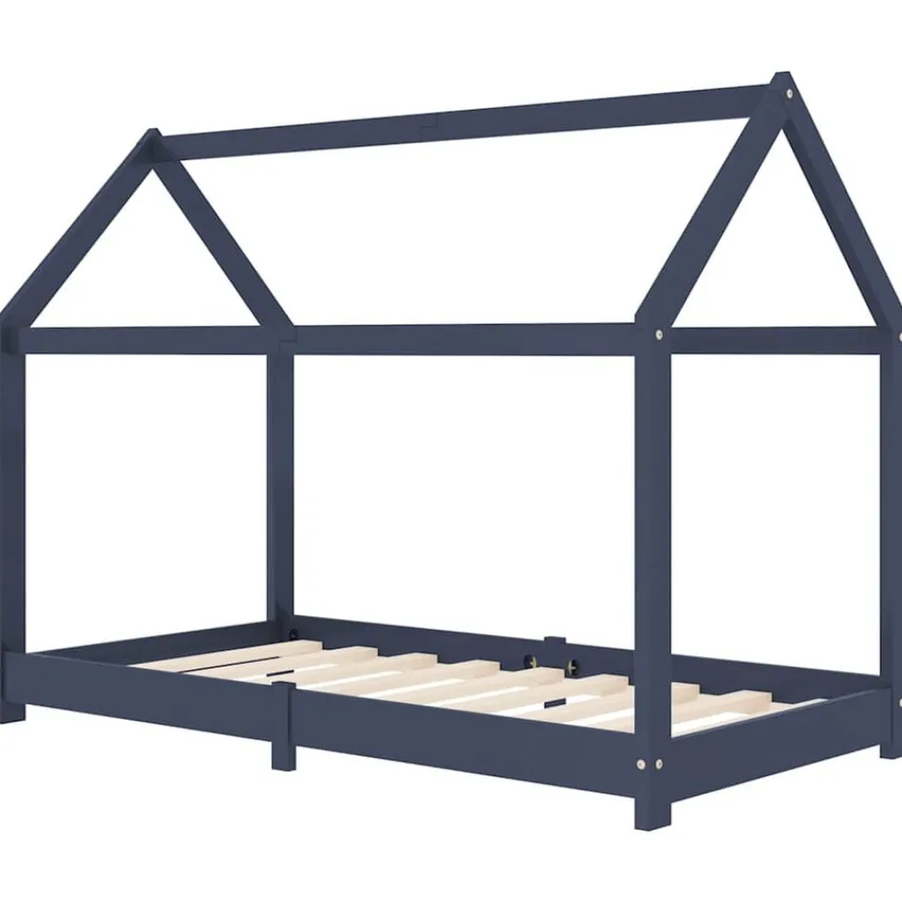 Mobilier Pour Bébés & Tout-Petits-vidaXL Cadre de lit d'enfant Bois de pin massif 70x140 cm Gris