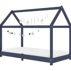 Mobilier Pour Bébés & Tout-Petits-vidaXL Cadre de lit d'enfant Bois de pin massif 70x140 cm Gris