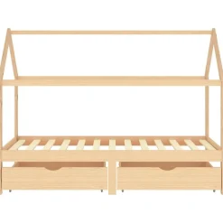 Mobilier Pour Bébés & Tout-Petits-vidaXL Cadre de lit d'enfant avec tiroirs Bois de pin massif 90x200 cm Marron