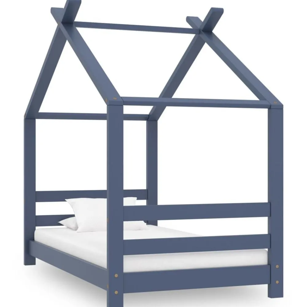 Mobilier Pour Bébés & Tout-Petits-vidaXL Cadre de lit d'enfant Bois de pin massif 70x140 cm Gris