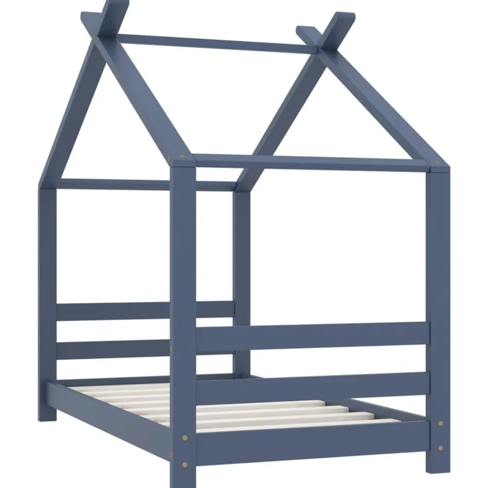Mobilier Pour Bébés & Tout-Petits-vidaXL Cadre de lit d'enfant Bois de pin massif 70x140 cm Gris