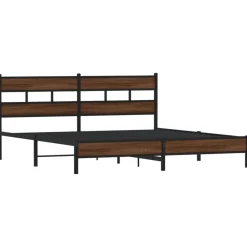 vidaXL Cadre de lit en métal sans matelas chêne marron 180x200 cm