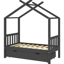 vidaXL Cadre de lit enfant avec tiroir pin massif 70x140 cm