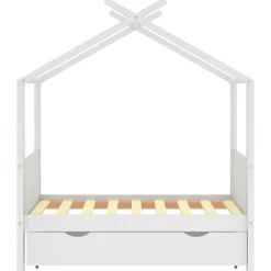 Mobilier Pour Bébés & Tout-Petits-vidaXL Cadre de lit enfant avec tiroir pin massif 70x140 cm Blanc